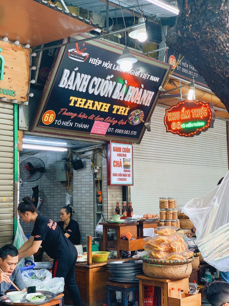 Bánh cuốn Bà Hoành thực đơn/menu/giá