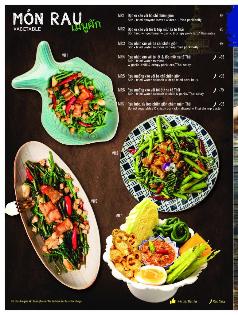 chilli thái menu