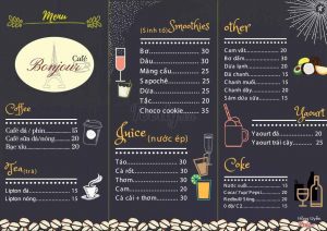 Menu Bonjour Café1