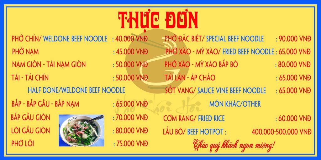 menu khôi hói