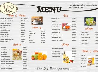 Cafe Milano menu