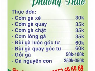 Cơm Gà Phương Thảo menu