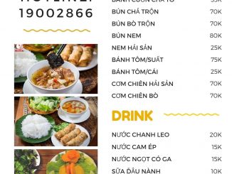 Menu chính bún chả sinh từ