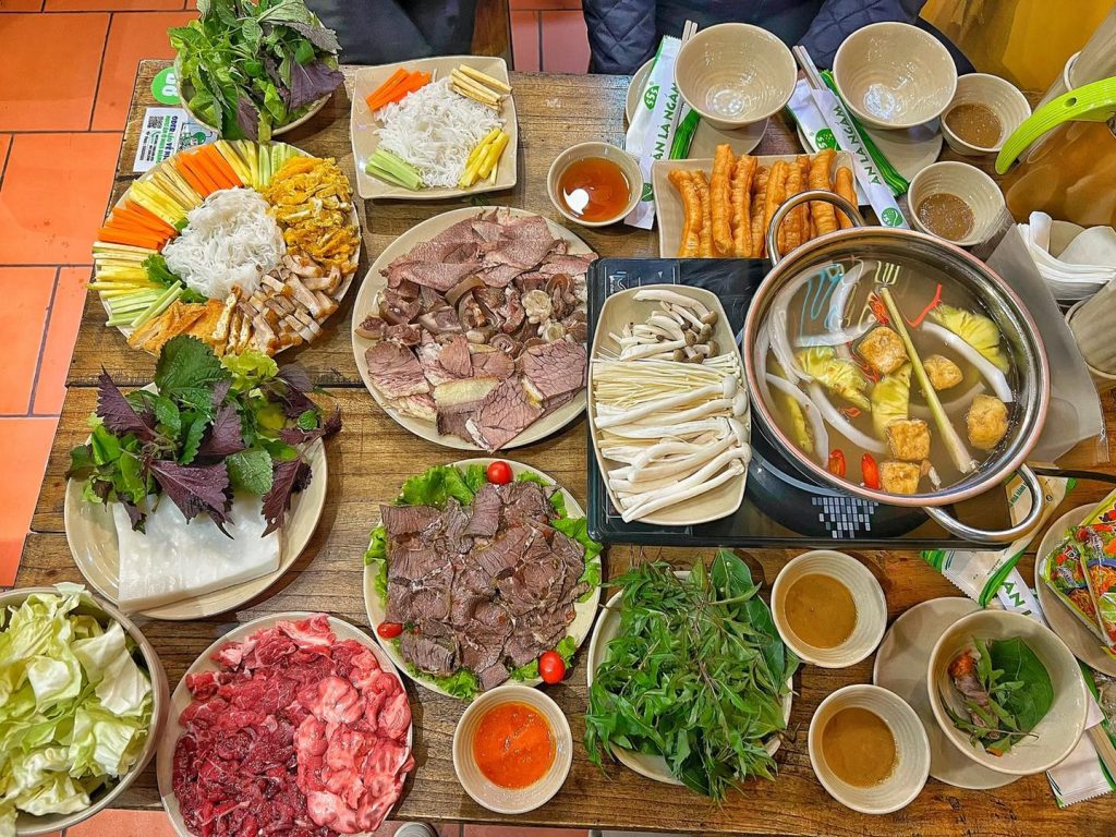 Bò Nhúng Dấm 555 menu