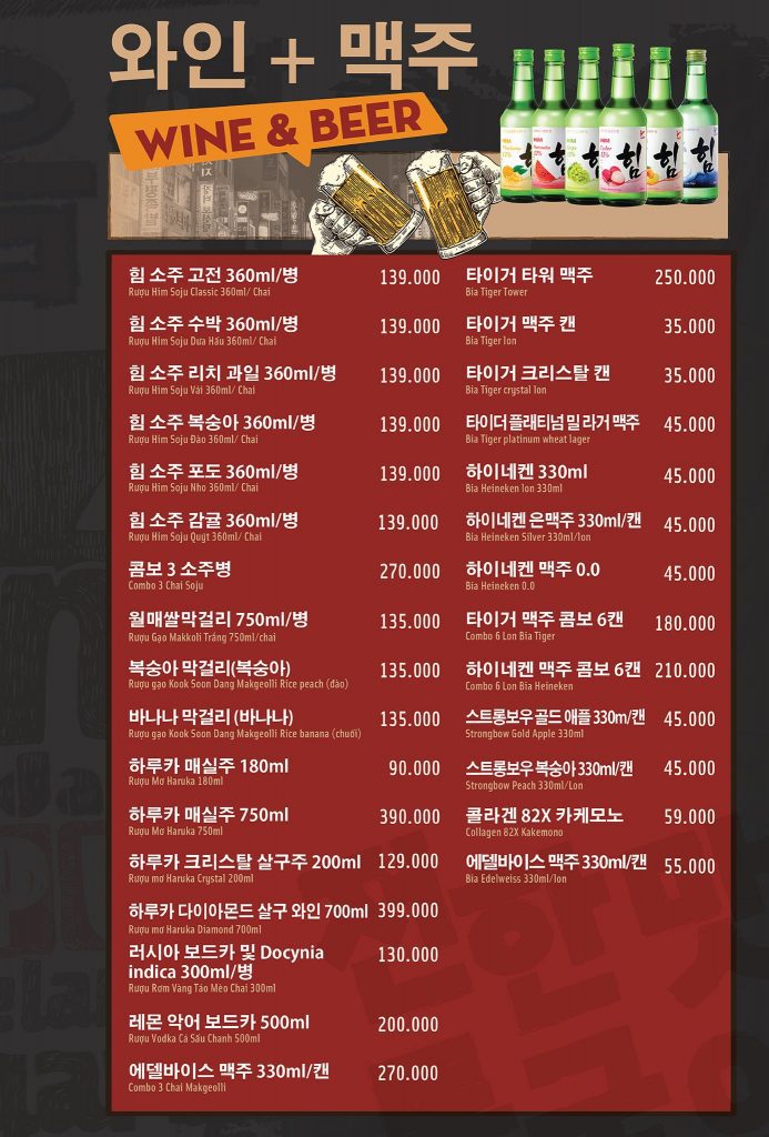 Menu của Kpub