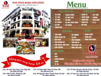 Nhà hàng Ba ba Sơn Đông Menu