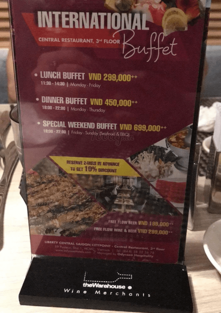 Buffet Liberty Central Menu 