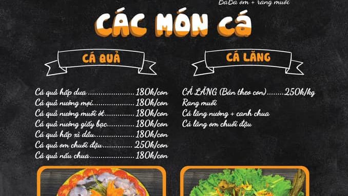 Nhà hàng Hương Quê Menu