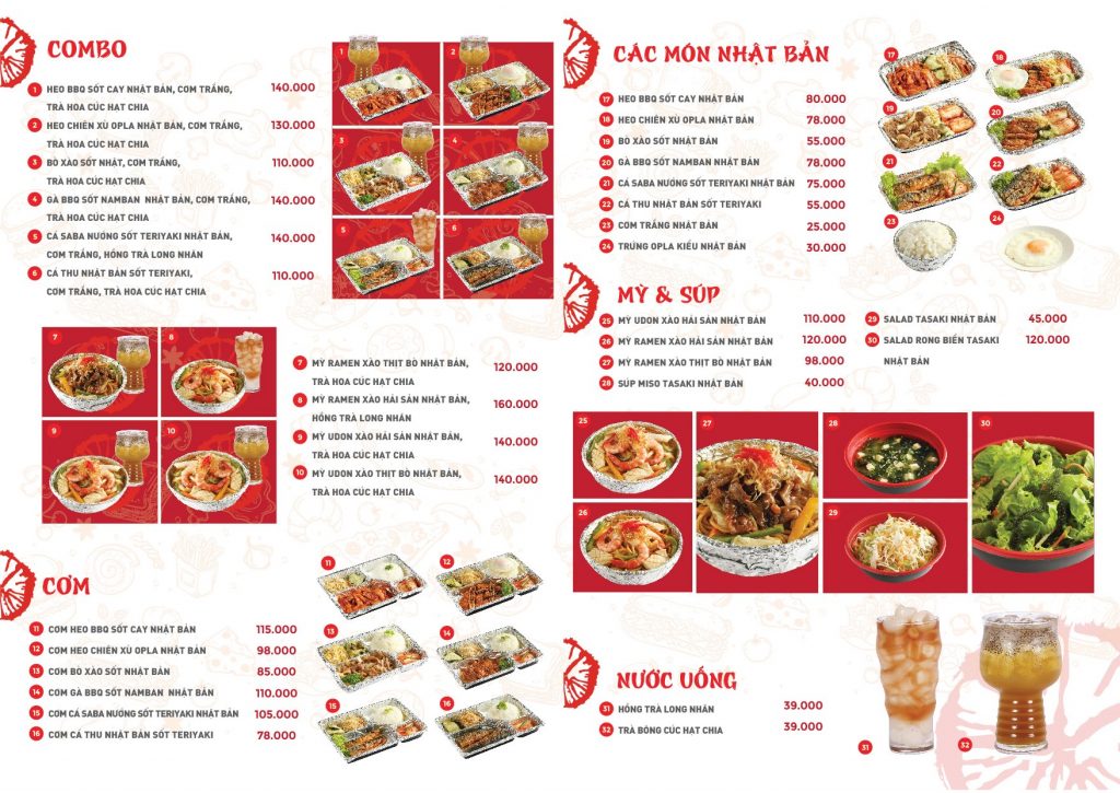 tasaki bbq menu