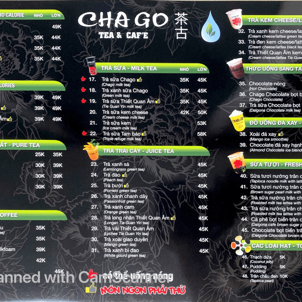 Chago Menu