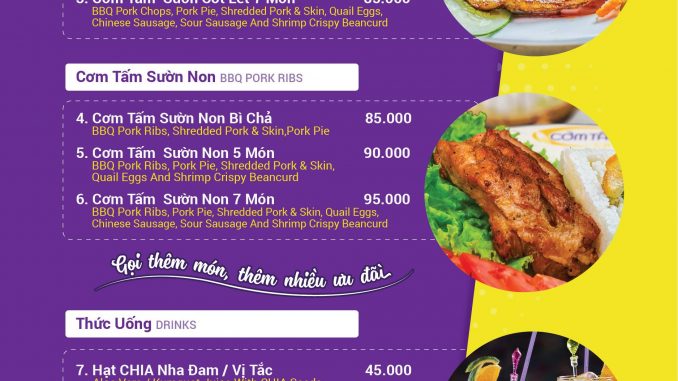 Cơm Tấm Cali Menu