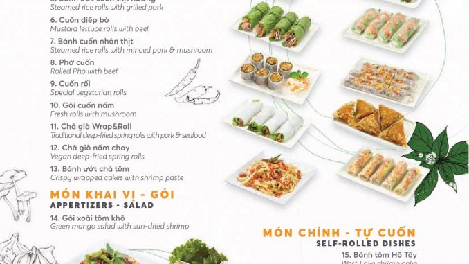 Wrap & Roll Menu Giá tham khảo