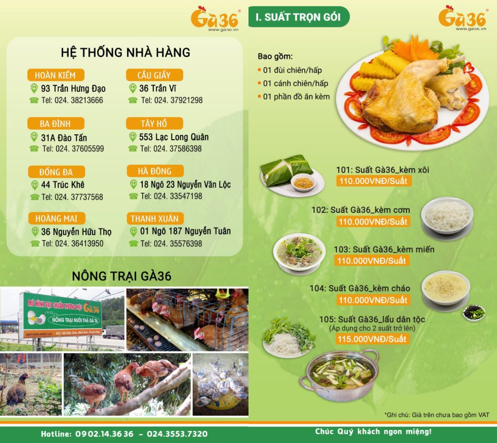 Gà 36 Menu