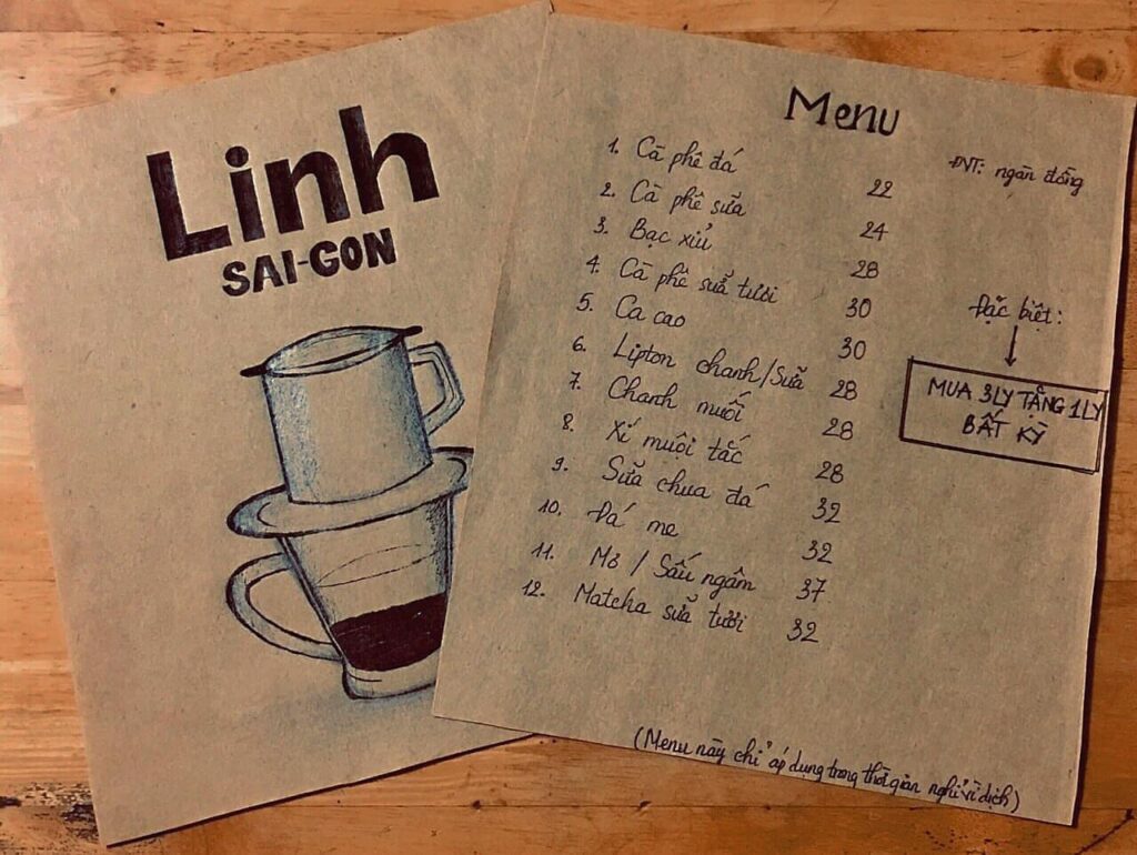 Cà Phê Linh Menu