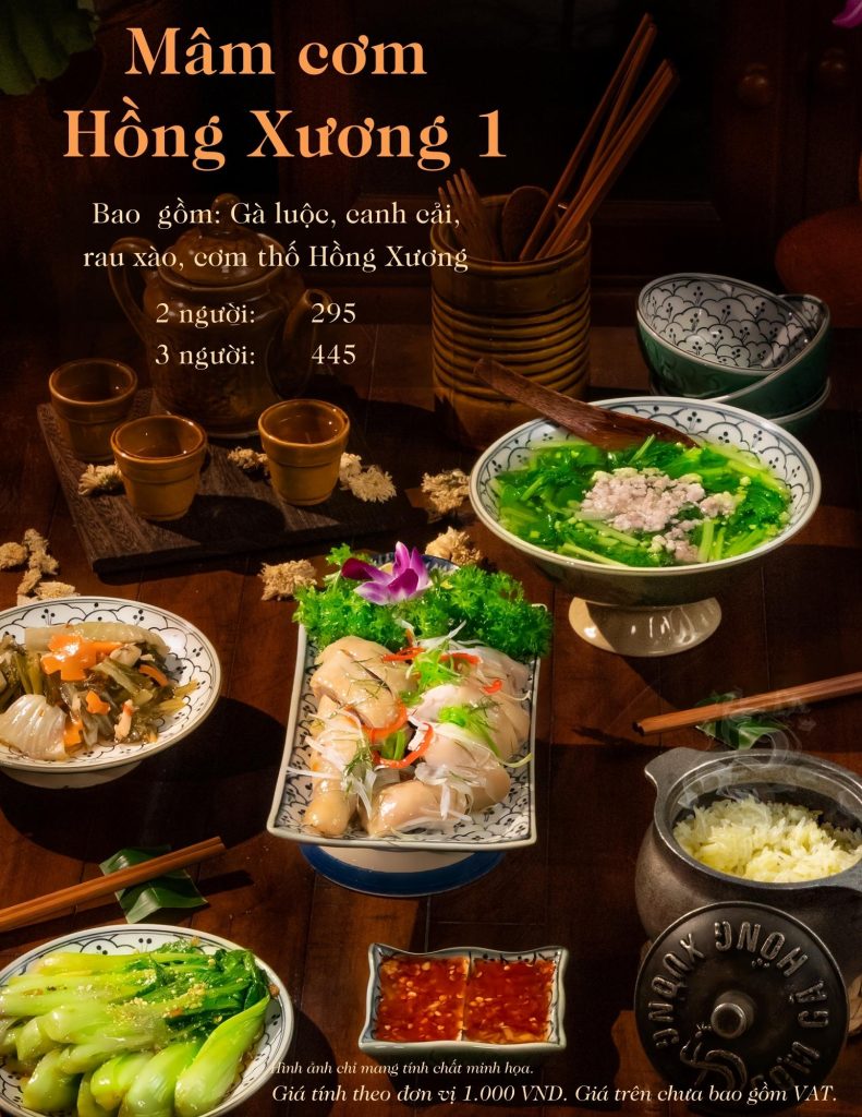 Cơm gà Hồng Xương  Menu