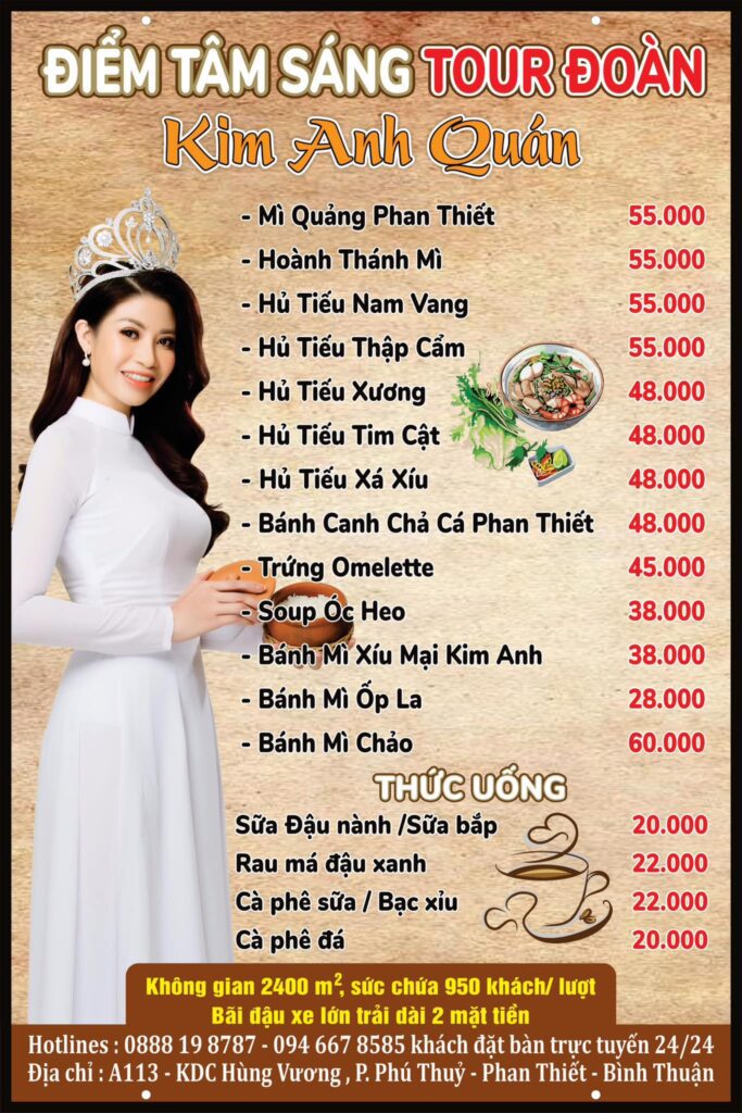 Cơm niêu Kim Anh quán menu