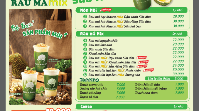 Rau Má Mix Menu