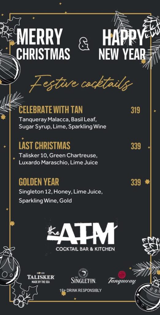 The ATM Cocktail Bar & Kitchen Menu