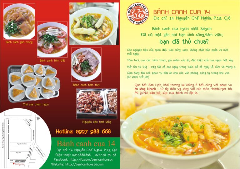 bánh canh cua 14 menu