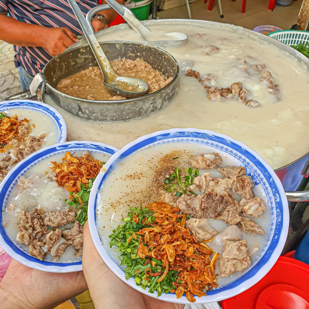 cháo sườn ông tạ menu