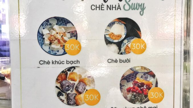 chè nhà suvy menu