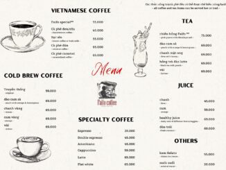 Faifo Cafe Hội An Menu