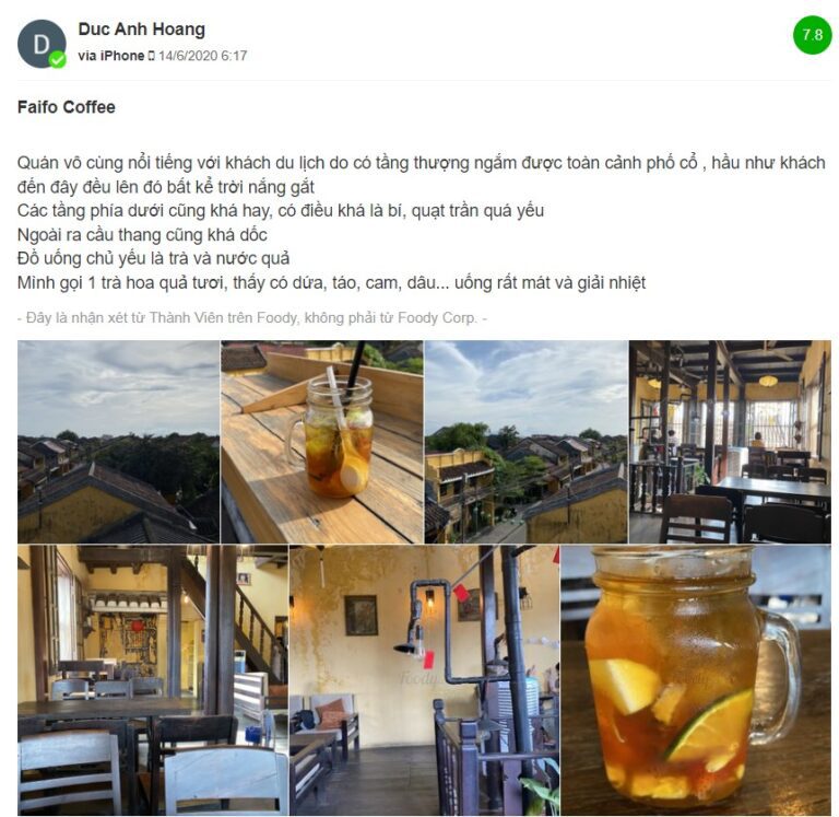 Review Faifo Cafe Hội An