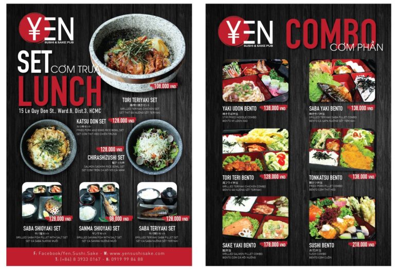 Yen Shushi Menu 