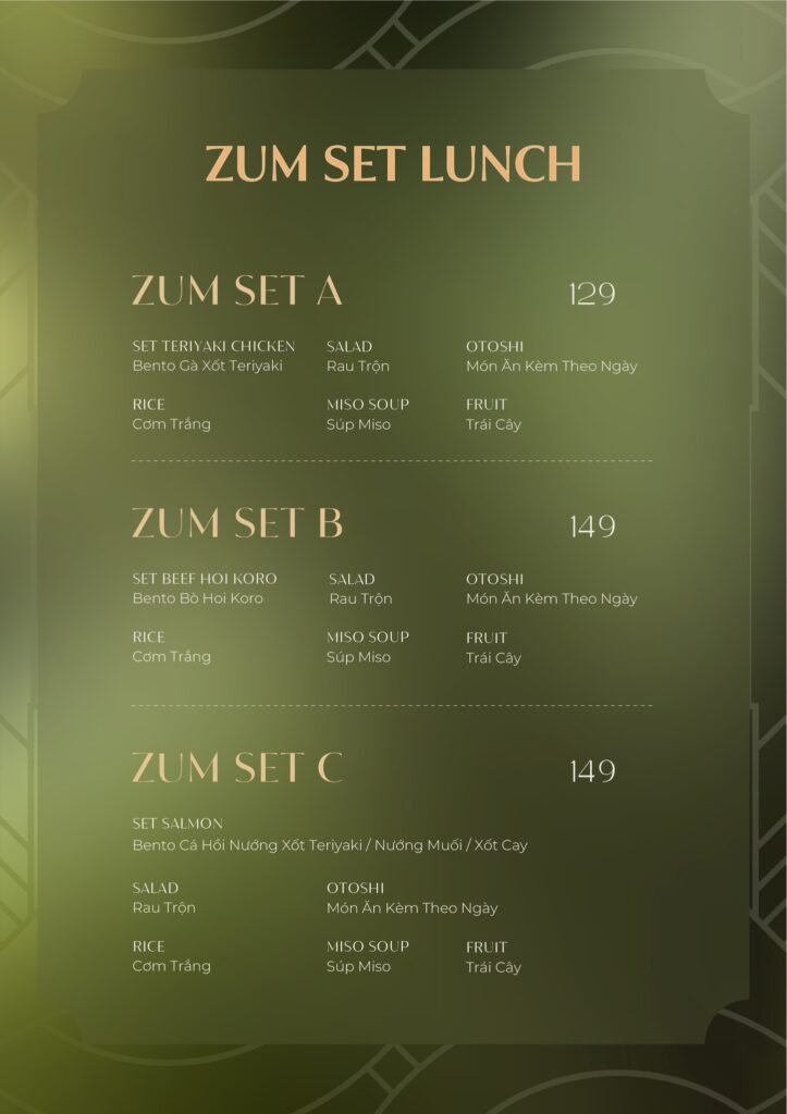 Zumwhere Menu