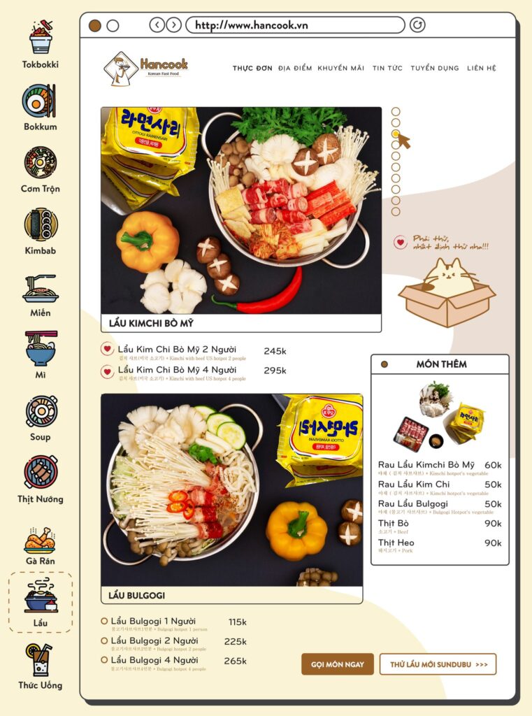 hancook menu