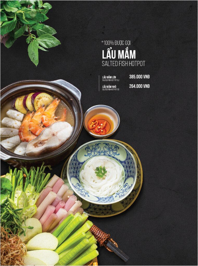 Lẩu mắm bà dú menu