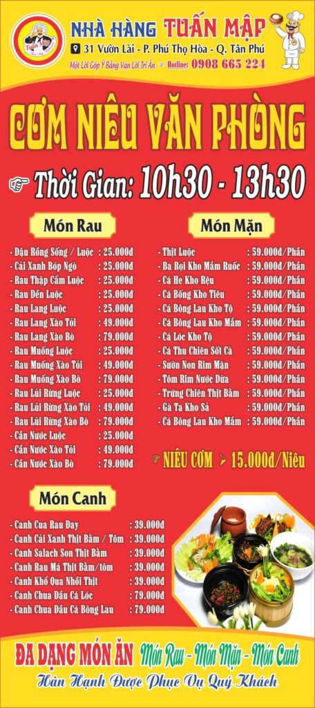 menu tuấn mập