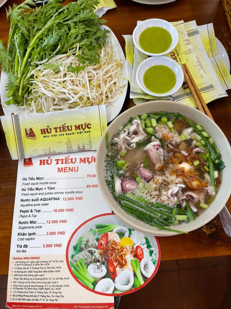 Hủ tiếu mực Ông Già Cali Menu